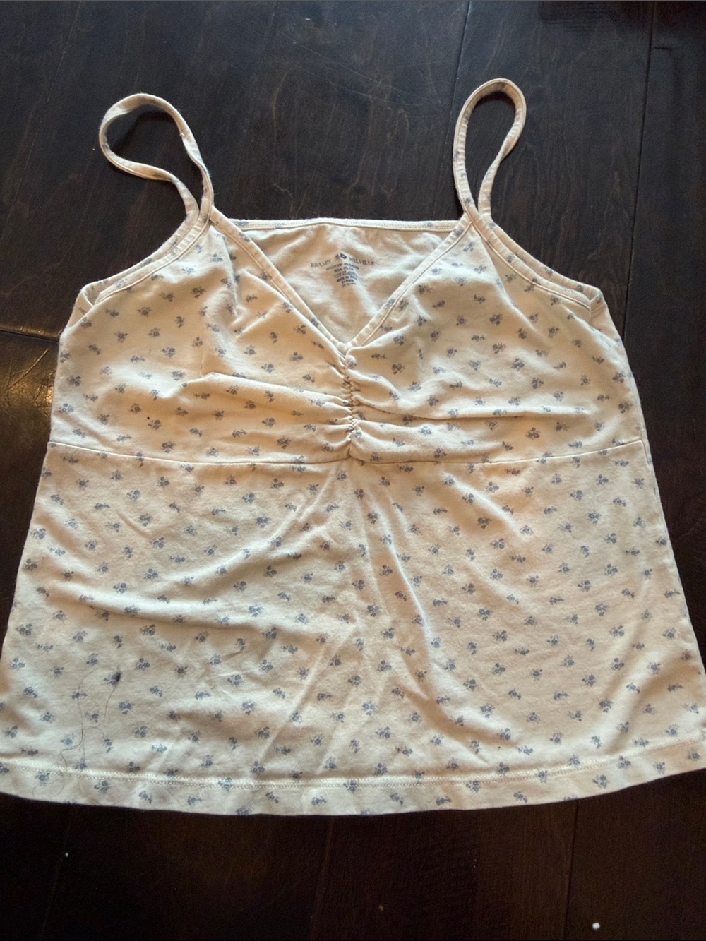 Brandy Melville Cream Floral Spaghetti Strap Cami Y2K Tiffany Tank Top size M